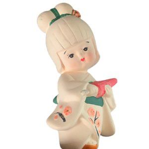Vintage Japanese Porcelain Bisque Doll Female Asian Art Figurine Statue